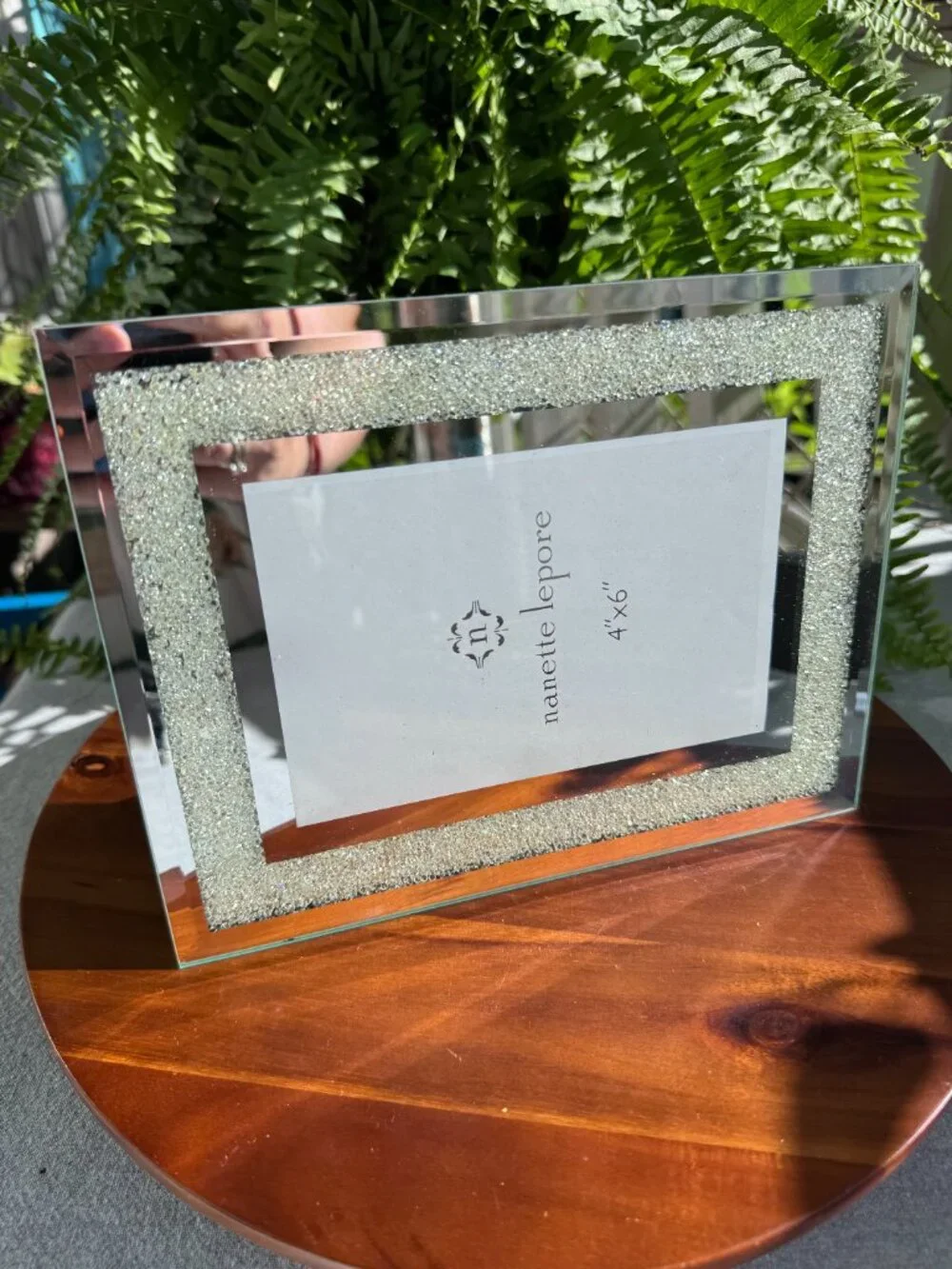 Nanette Lepore 4x6 Mirrored Crystal Picture Frame with Silver Bling Glam